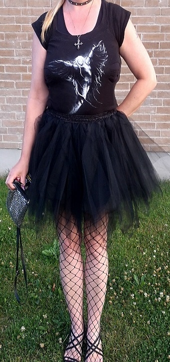 Tyl strut nederdel -Sort